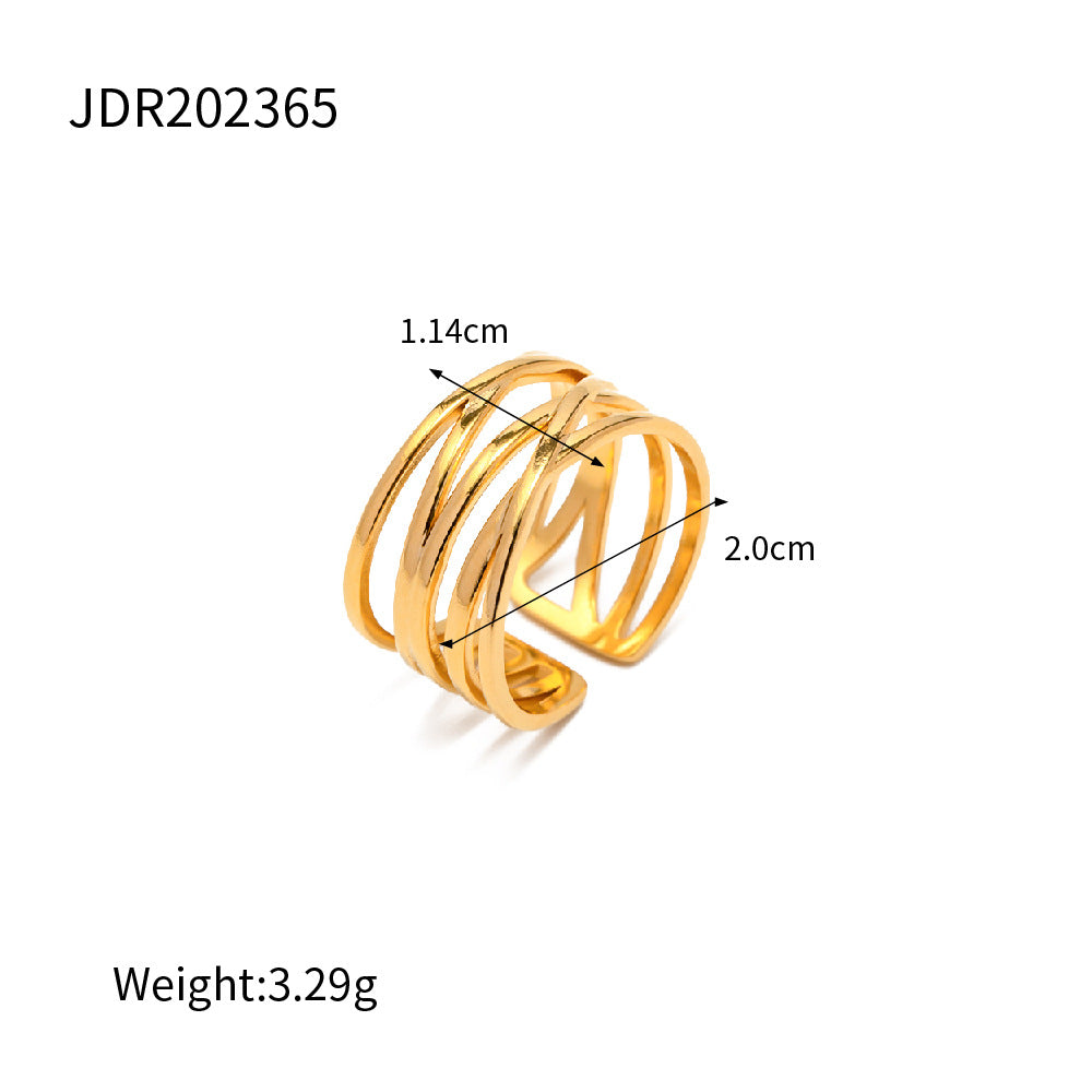 Bold INS-Style Chunky Statement Rings for Women | 18K Gold-Plated Stainless Steel Heart & Abstract Cocktail Rings | Trendy Luxury Fashion Jewelry for Daily Wear & Party Outfits (Assorted Eye-Catching Designs)