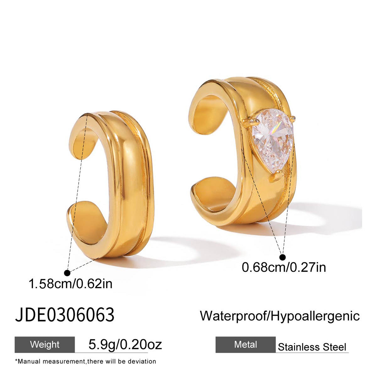 Gold Multi-Style Stackable Hoop Earring Set - CZ-Accented Textured Statement Jewelry for Women