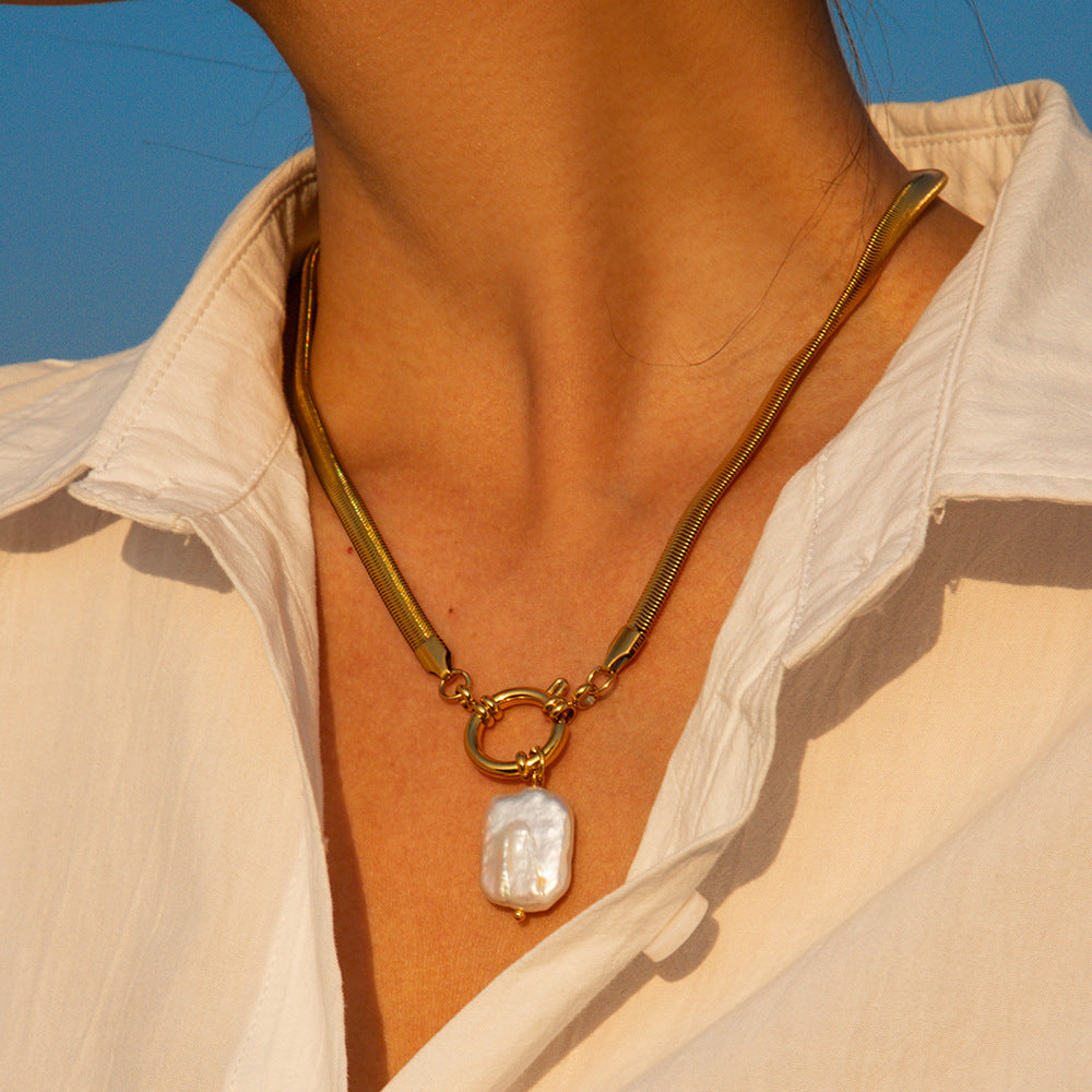 Gold Multi-Style Necklace Set - Pearl/Cross/Heart/Star Pendants (Snake/Curb Chain) Statement Jewelry for Women