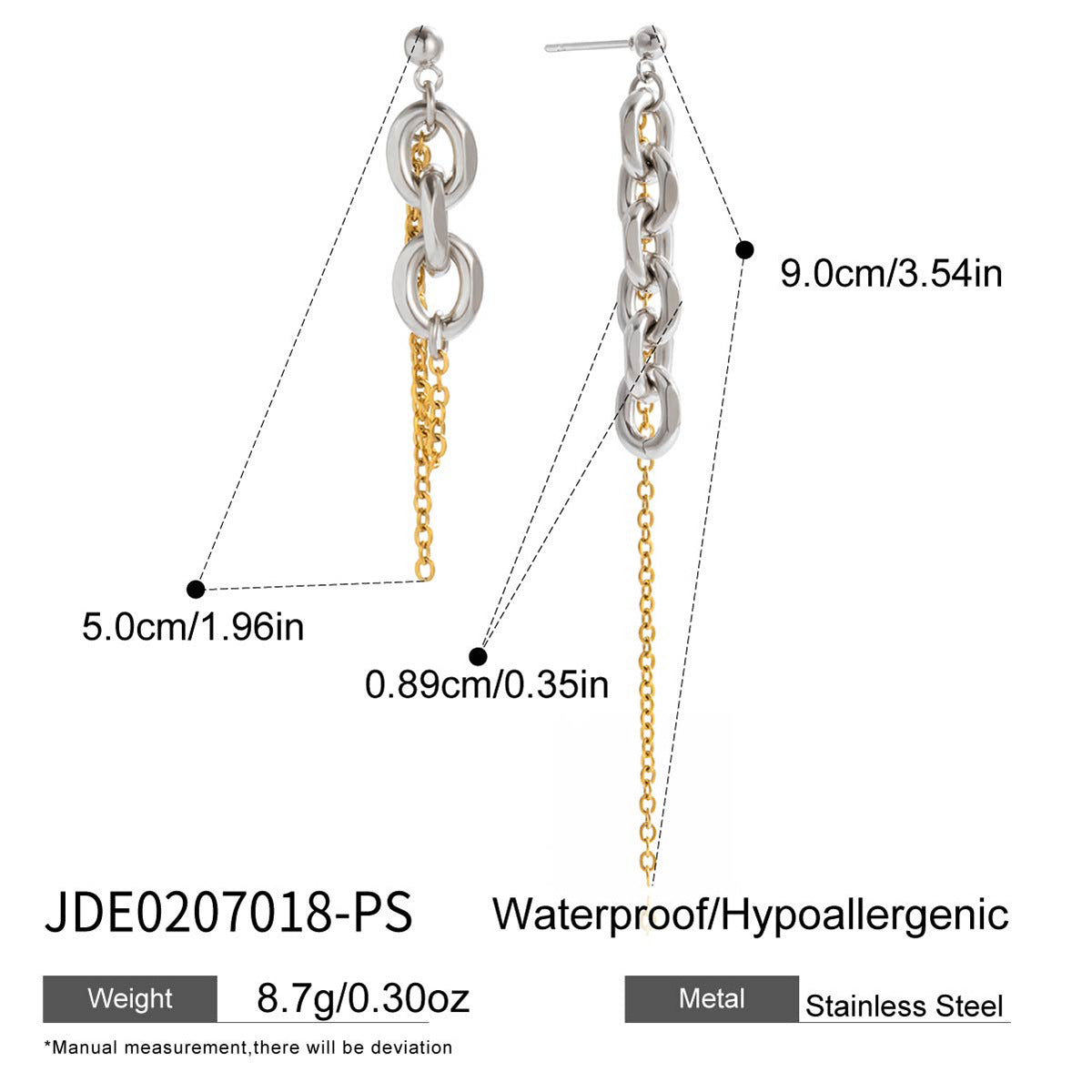 Gold Hoop Tassel CZ Dangle Earrings - Minimalist Long Chain Statement Jewelry for Women