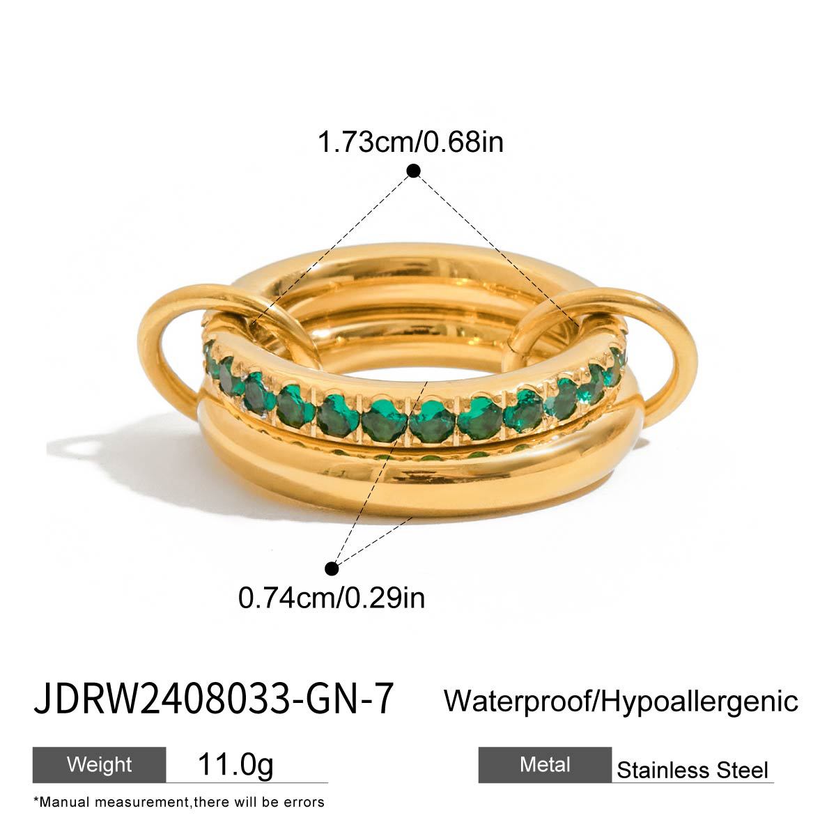 Artistic Gold Ring Set - Multi-Style Vintage Statement Rings with Gemstones & Poker Design for Women