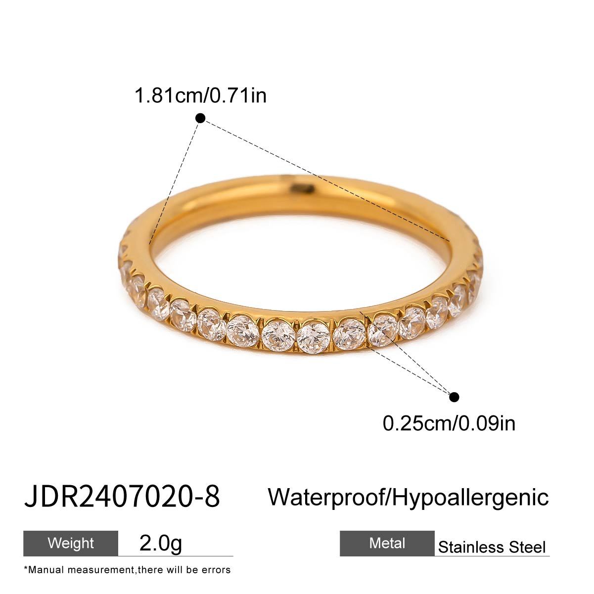 Chunky Gold Ring Set - Stackable Statement Rings with Textured & Crystal-Embellished Designs for Women