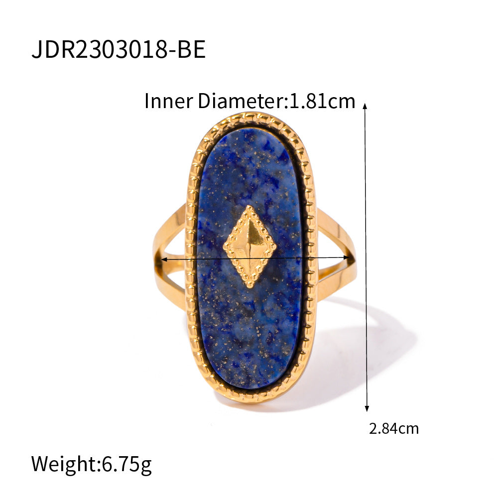 Lapis Lazuli Evil Eye Gold Ring Set - Multi-Style Boho Protective Statement Rings for Women