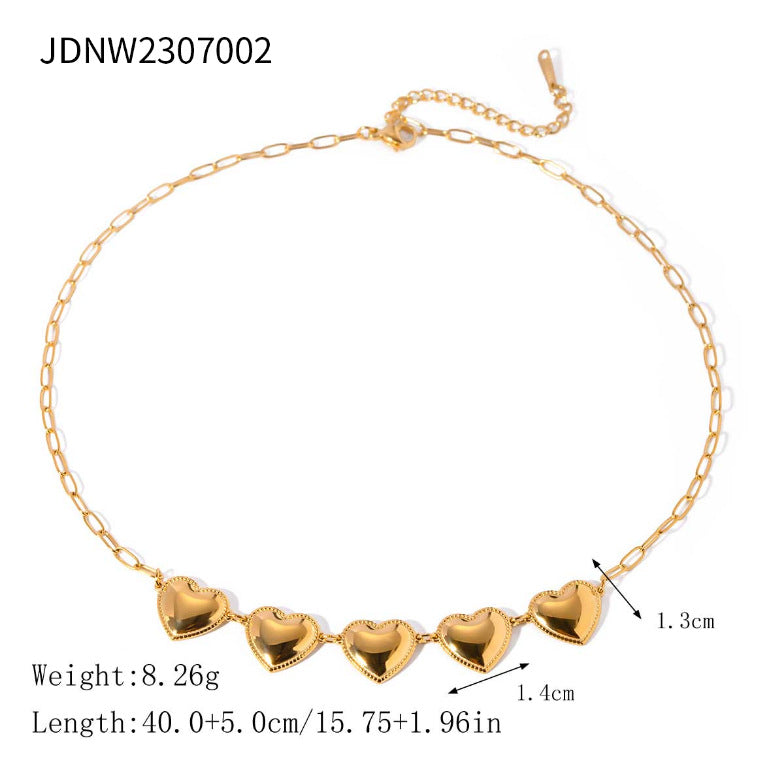 Gold Celestial Heart Angel Necklace Set - Vintage-Inspired Multi-Style Dainty Necklaces for Women