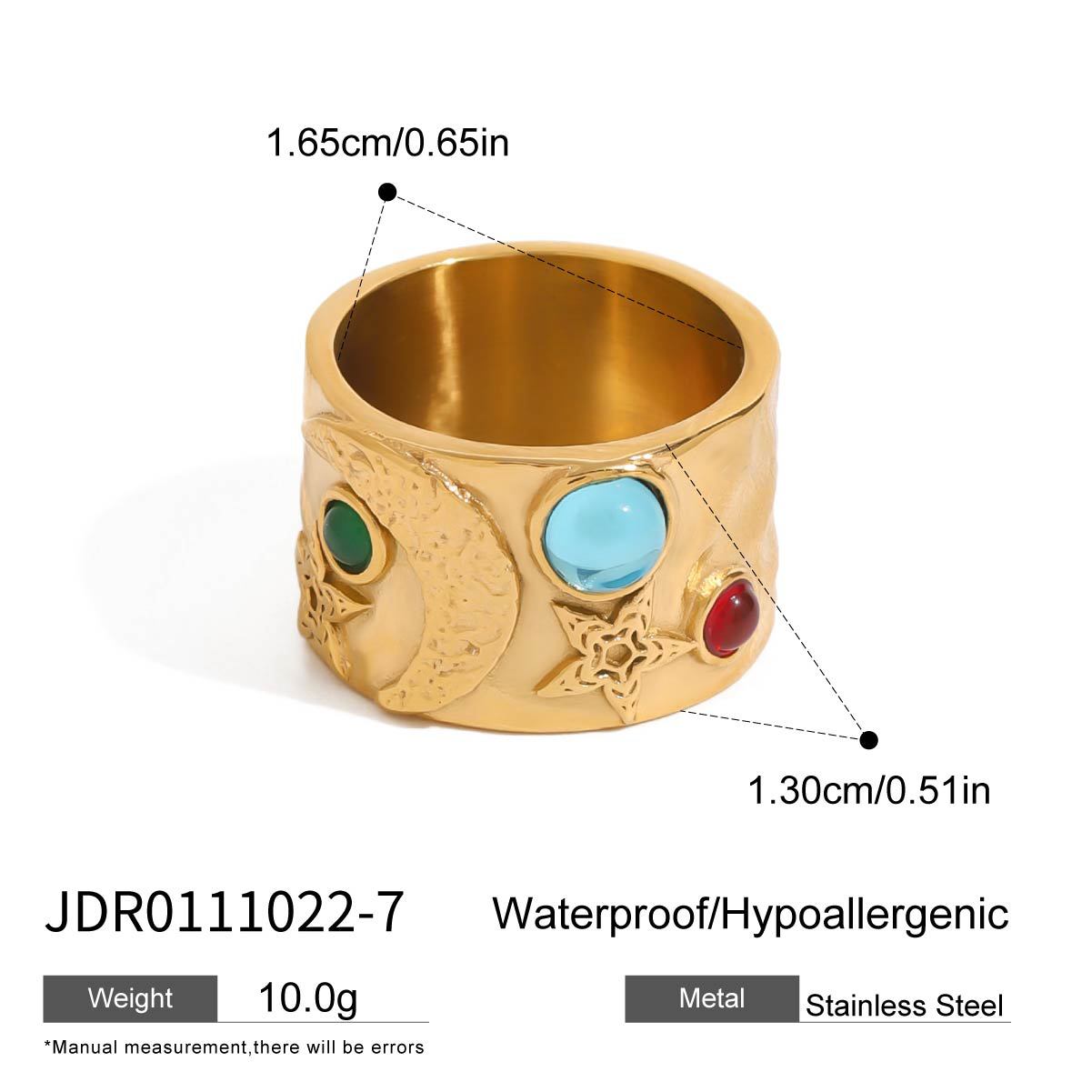 Vintage Artistic Gold Ring Set - Multi-Style Statement Rings with Gemstone & Textured Designs for Women