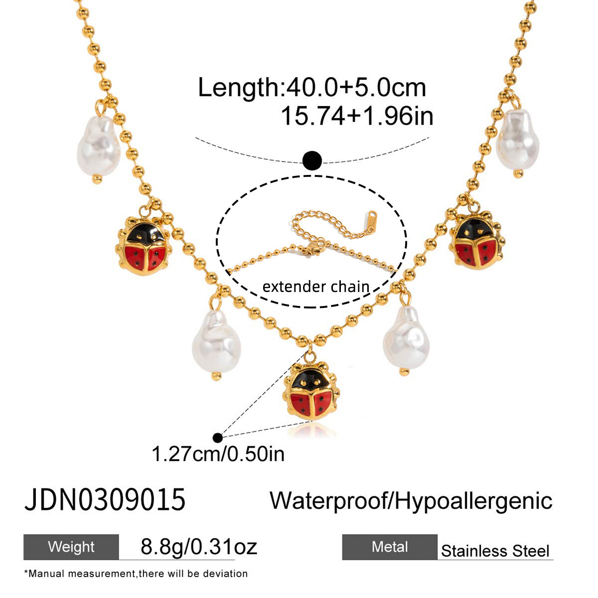 Gold Enamel Ladybug Animal Bracelet Set - Vintage Multi-Style Stackable Charm Bracelets for Women