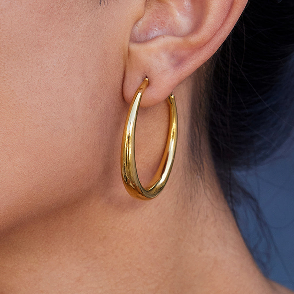 18K Gold-Plated Stainless Steel Double Oversized Hoop Earrings | Trendy INS-Style Statement Jewelry for Women | Bold Chic Oversized Hoop Earrings for Daily Wear & Party Outfits