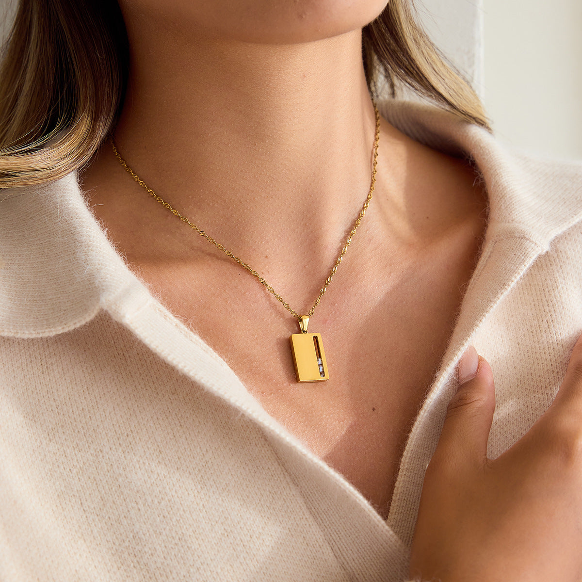 Gold Geometric Pendant Necklace Set - Minimalist Multi-Style Dainty Necklaces for Women