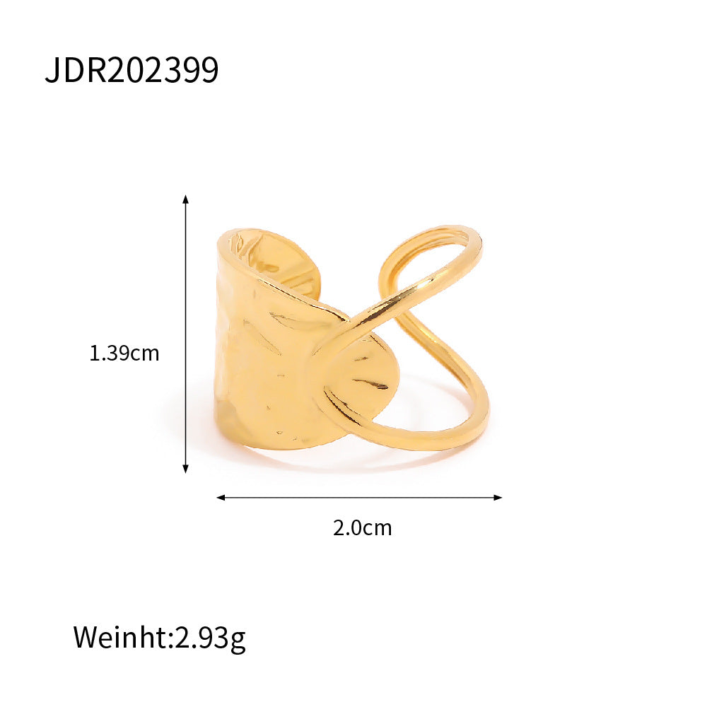 Artistic Gold Statement Ring Set - Abstract Sculptural & Pearl-Embellished Rings for Avant-Garde Women's Fashion