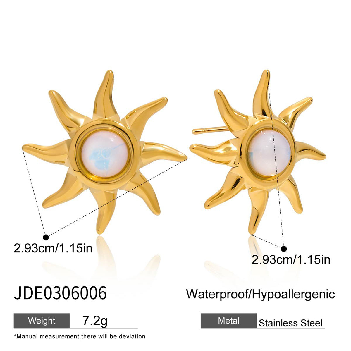 Gold Layered Celestial Necklace Set - Opal Sun/Star/Moon Charms Statement Jewelry for Women