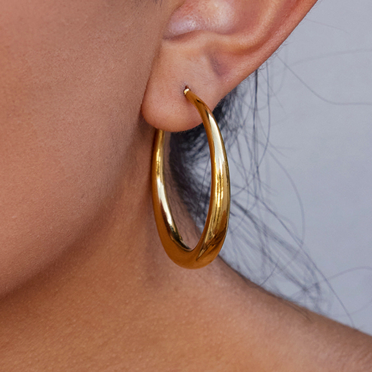 18K Gold-Plated Stainless Steel Double Oversized Hoop Earrings | Trendy INS-Style Statement Jewelry for Women | Bold Chic Oversized Hoop Earrings for Daily Wear & Party Outfits