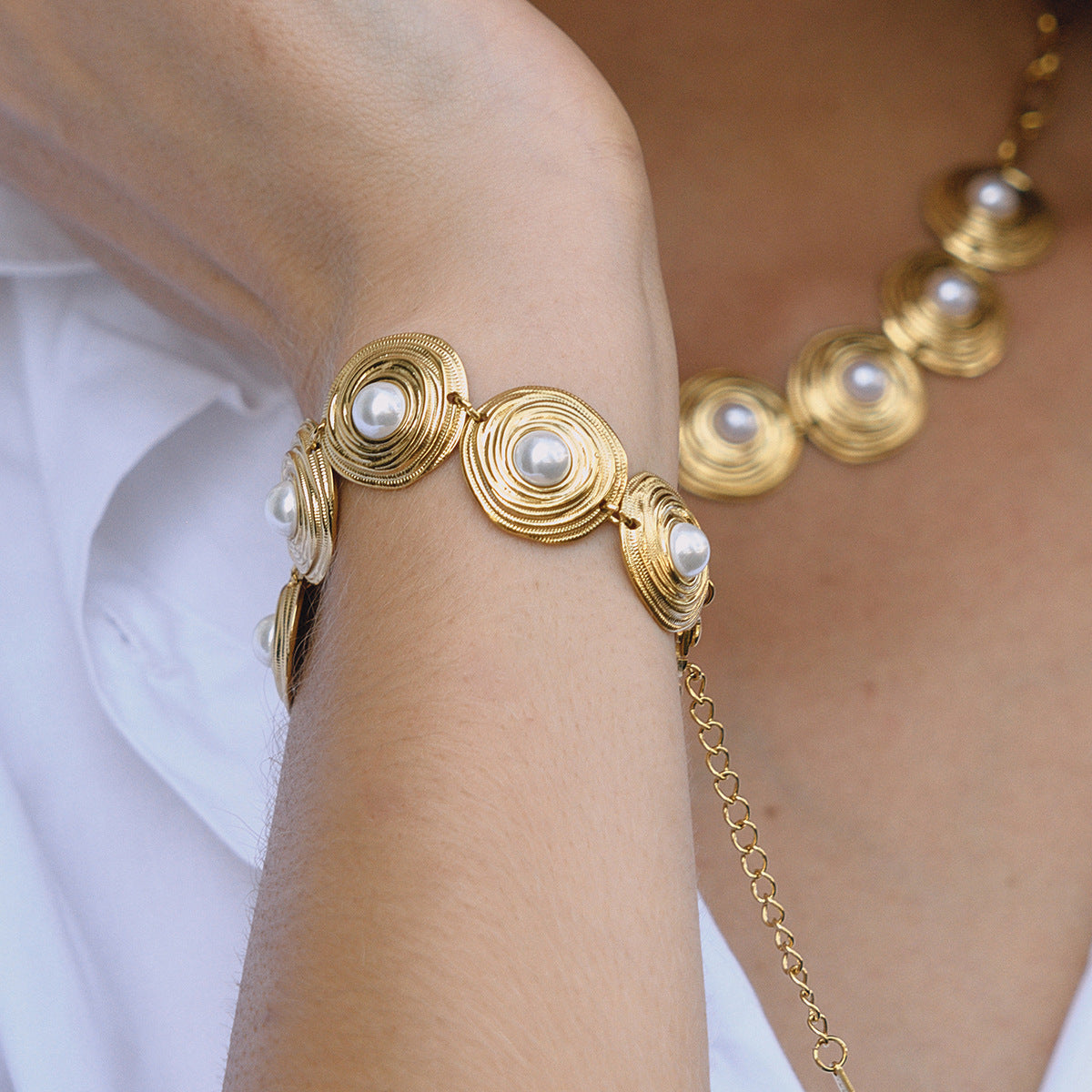 Gold Multi-Style Necklace Set - Pearl/Cross/Heart/Star Pendants (Snake/Curb Chain) Statement Jewelry for Women