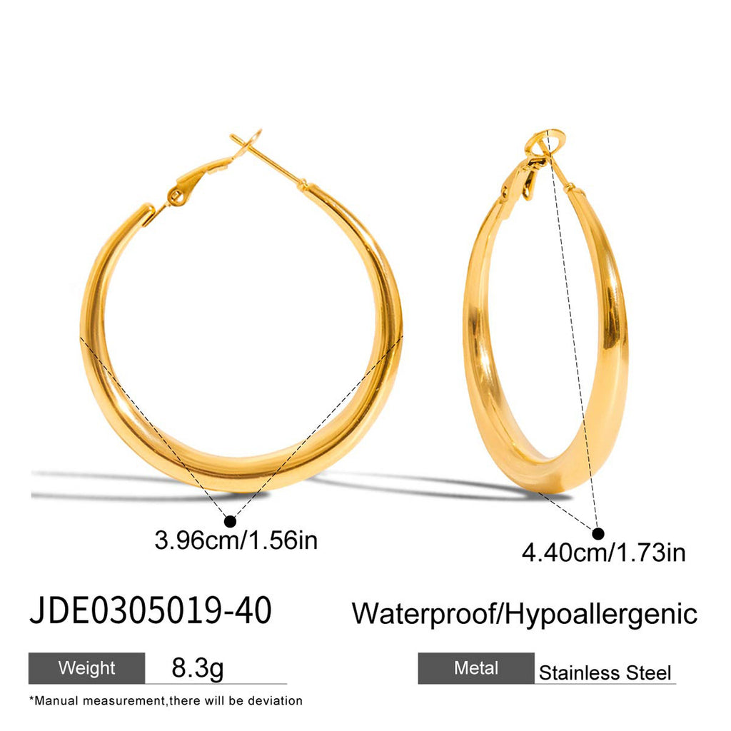 18K Gold-Plated Stainless Steel Double Oversized Hoop Earrings | Trendy INS-Style Statement Jewelry for Women | Bold Chic Oversized Hoop Earrings for Daily Wear & Party Outfits
