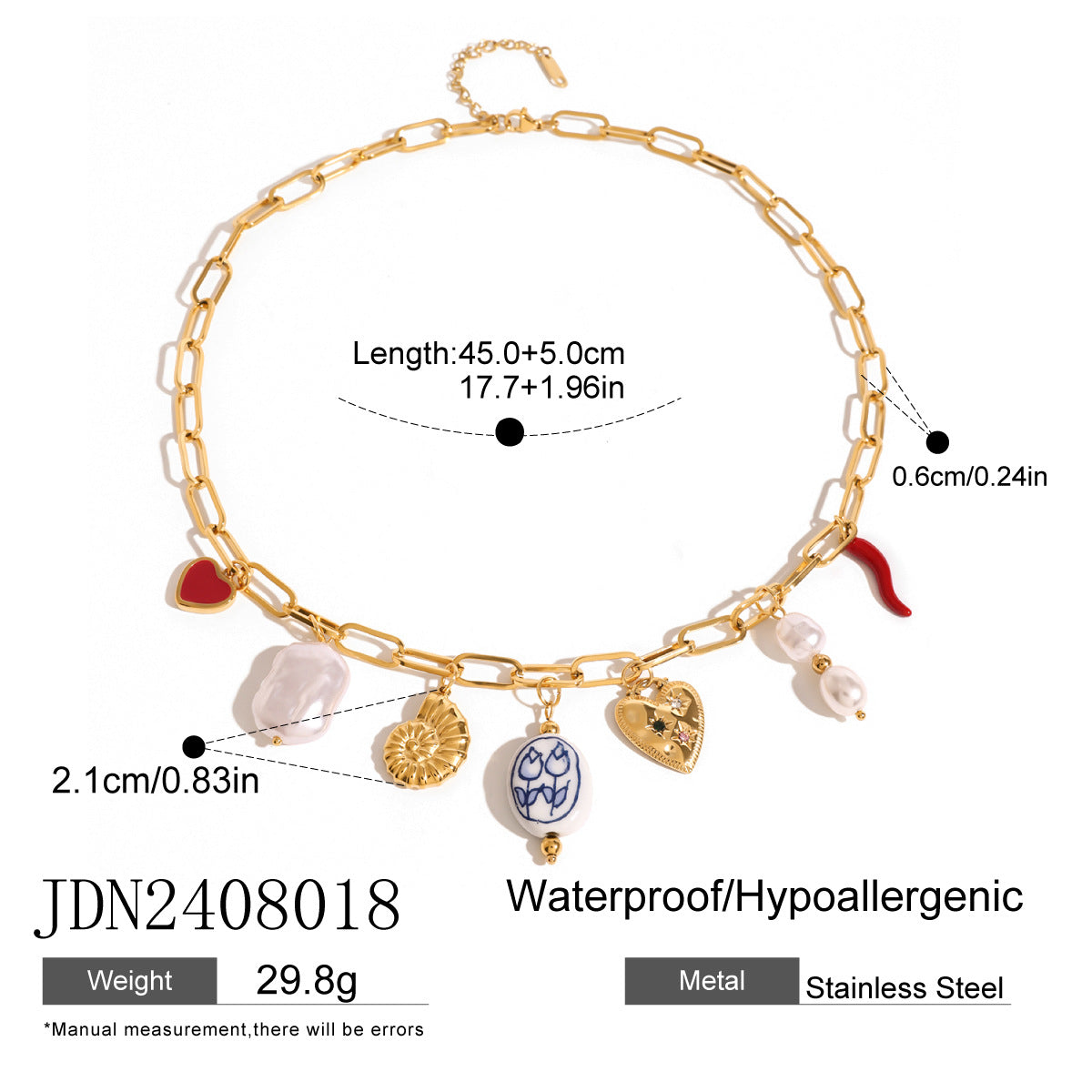 Gold Layered Ocean Theme Necklace Set - Shell/Starfish/Conch/Pearl Charms | Beach Nautical Statement Jewelry for Women