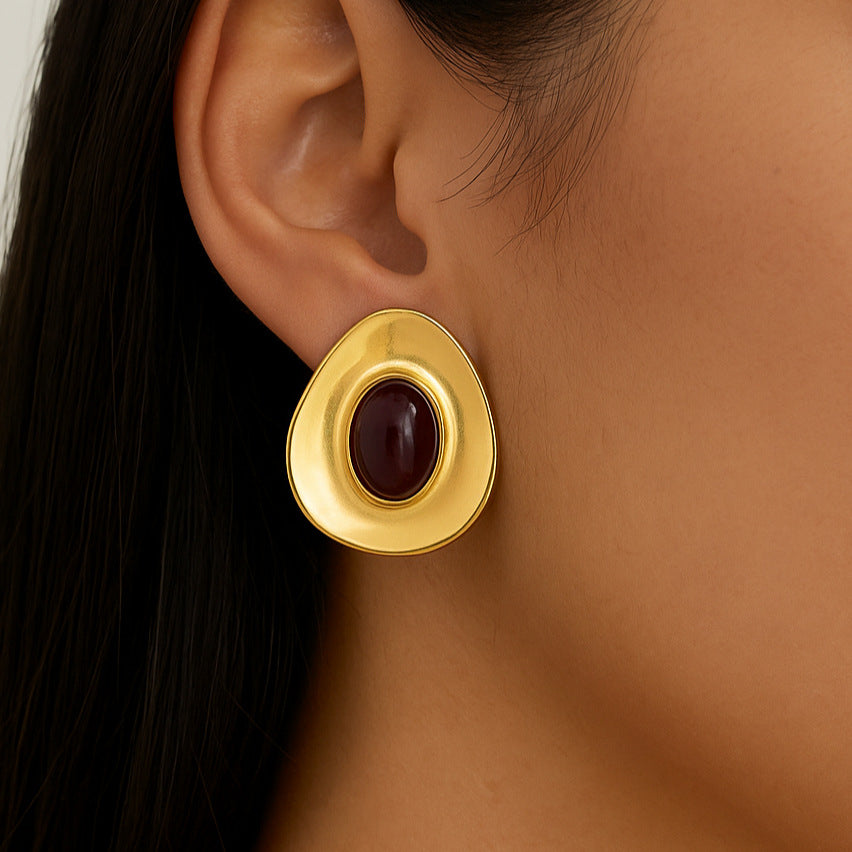 Vintage Gold & Resin Earring Set - Multi-Style Statement Earrings for Retro Fashion Enthusiasts