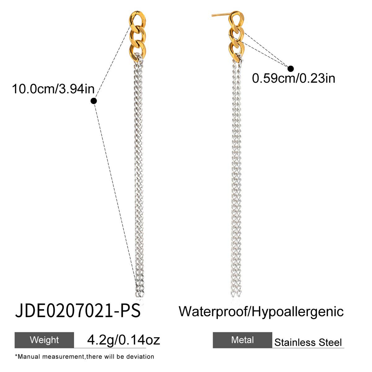 Gold Hoop Tassel CZ Dangle Earrings - Minimalist Long Chain Statement Jewelry for Women