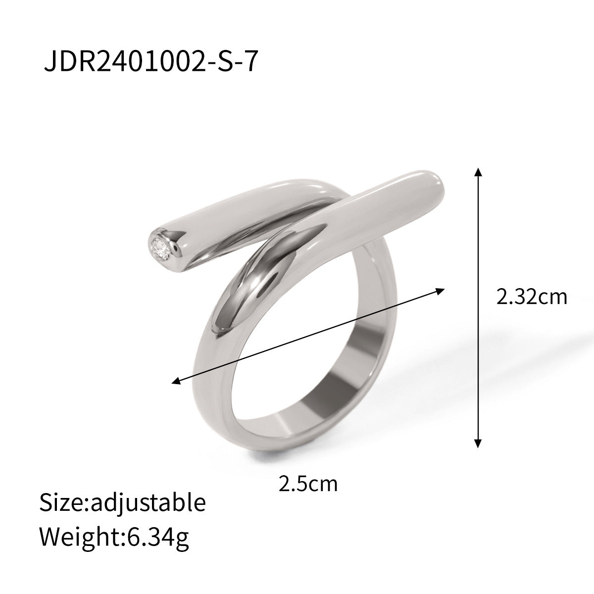 Sleek Silver Geometric Ring - Premium Titanium Steel Minimalist Statement Piece