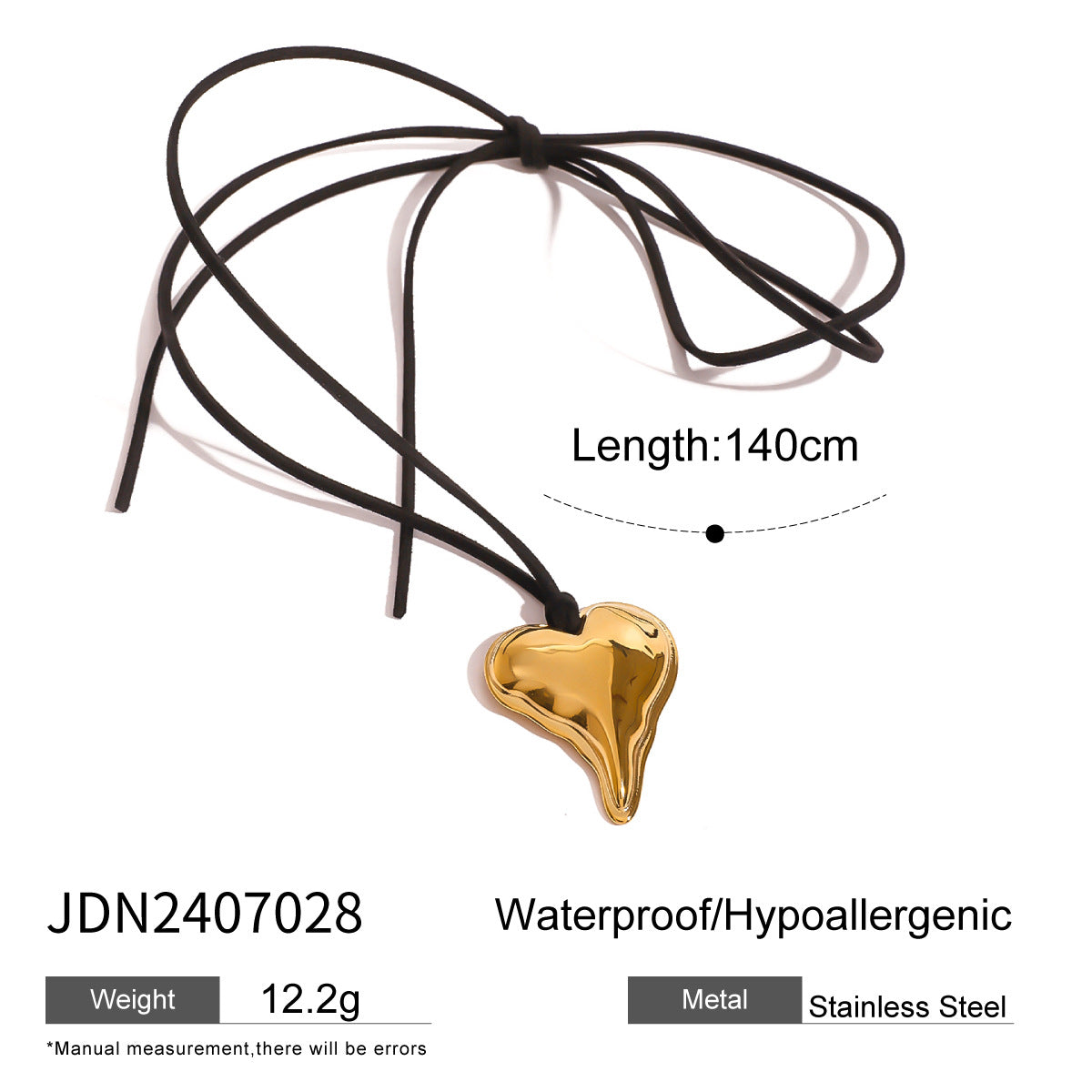 Gold/Silver Irregular Pendant Leather Cord Necklace Set - Heart/Ring Minimalist Statement Jewelry for Women