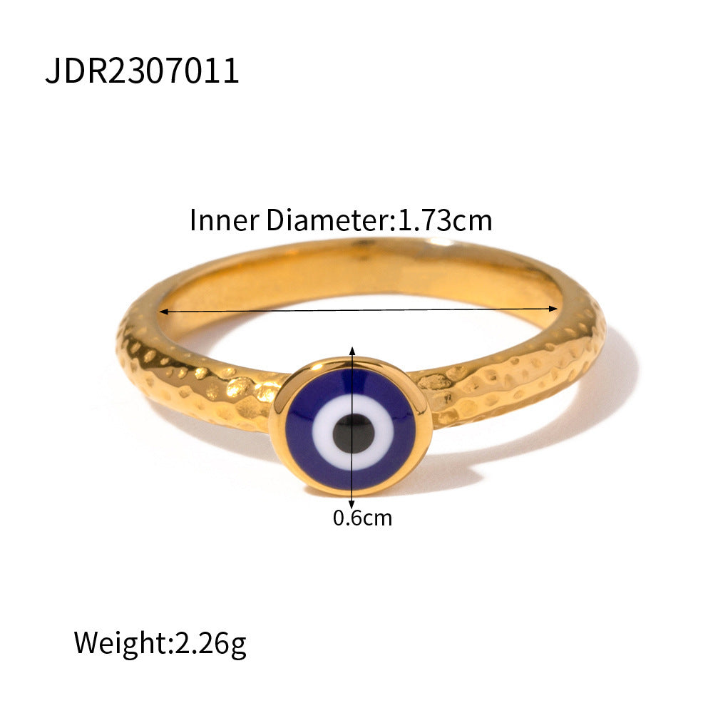 Lapis Lazuli Evil Eye Gold Ring Set - Multi-Style Boho Protective Statement Rings for Women