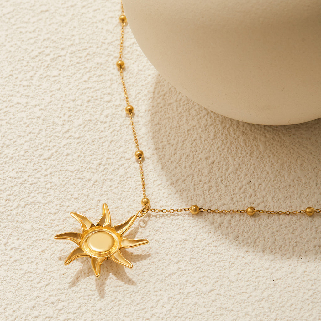 Gold Layered Celestial Necklace Set - Opal Sun/Star/Moon Charms Statement Jewelry for Women