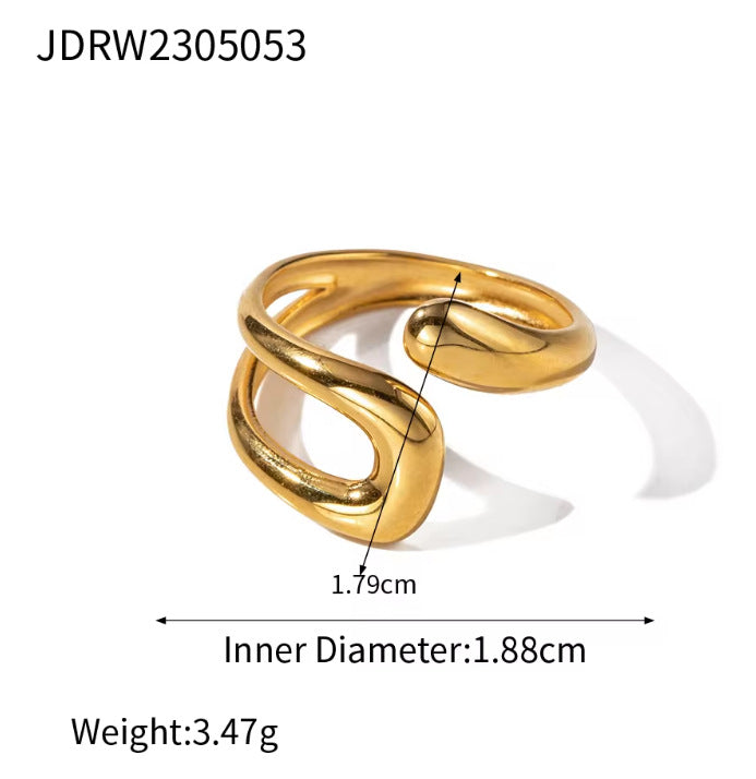 Bold INS-Style Chunky Statement Rings for Women | 18K Gold-Plated Stainless Steel Heart & Abstract Cocktail Rings | Trendy Luxury Fashion Jewelry for Daily Wear & Party Outfits (Assorted Eye-Catching Designs)