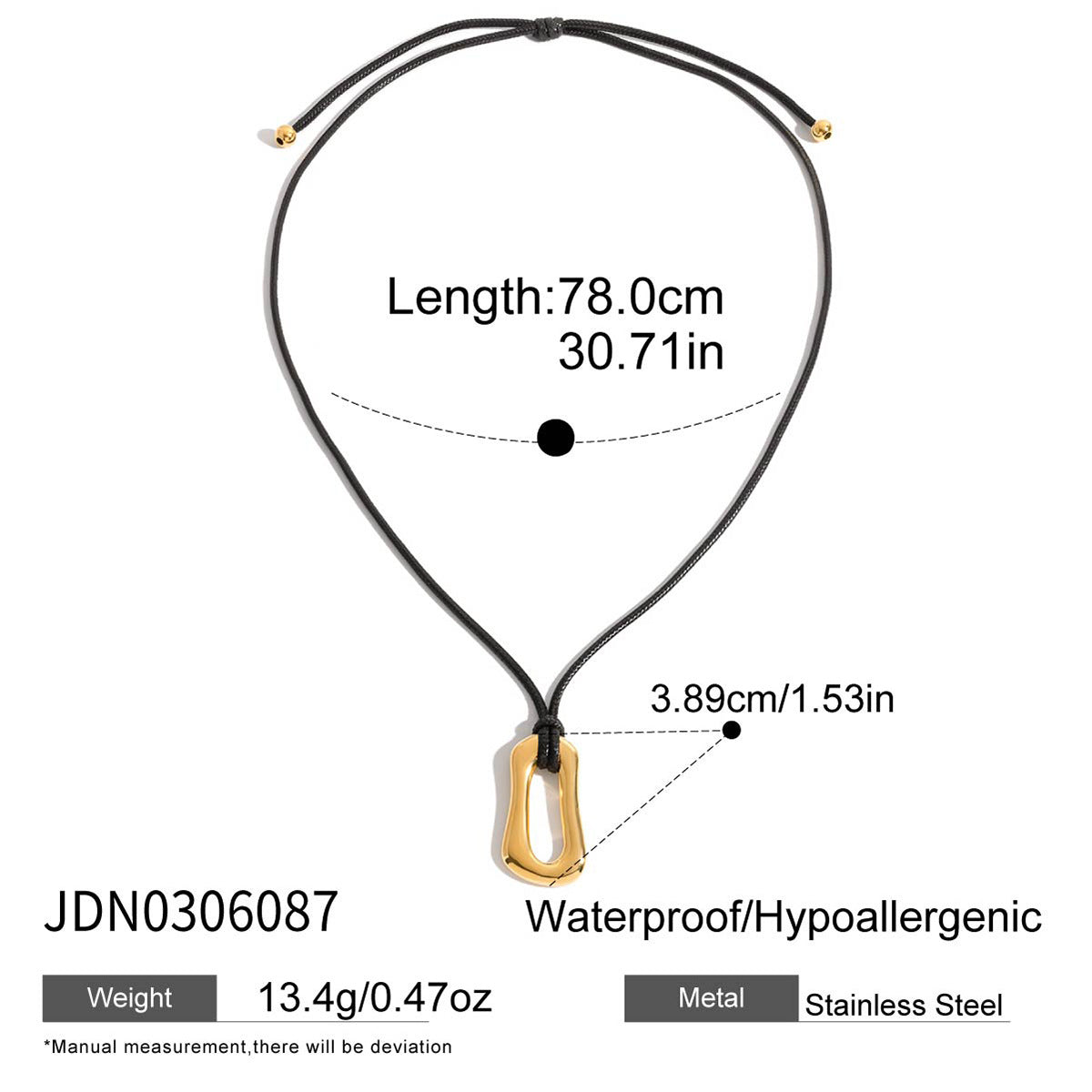 Gold/Silver Irregular Pendant Leather Cord Necklace Set - Heart/Ring Minimalist Statement Jewelry for Women