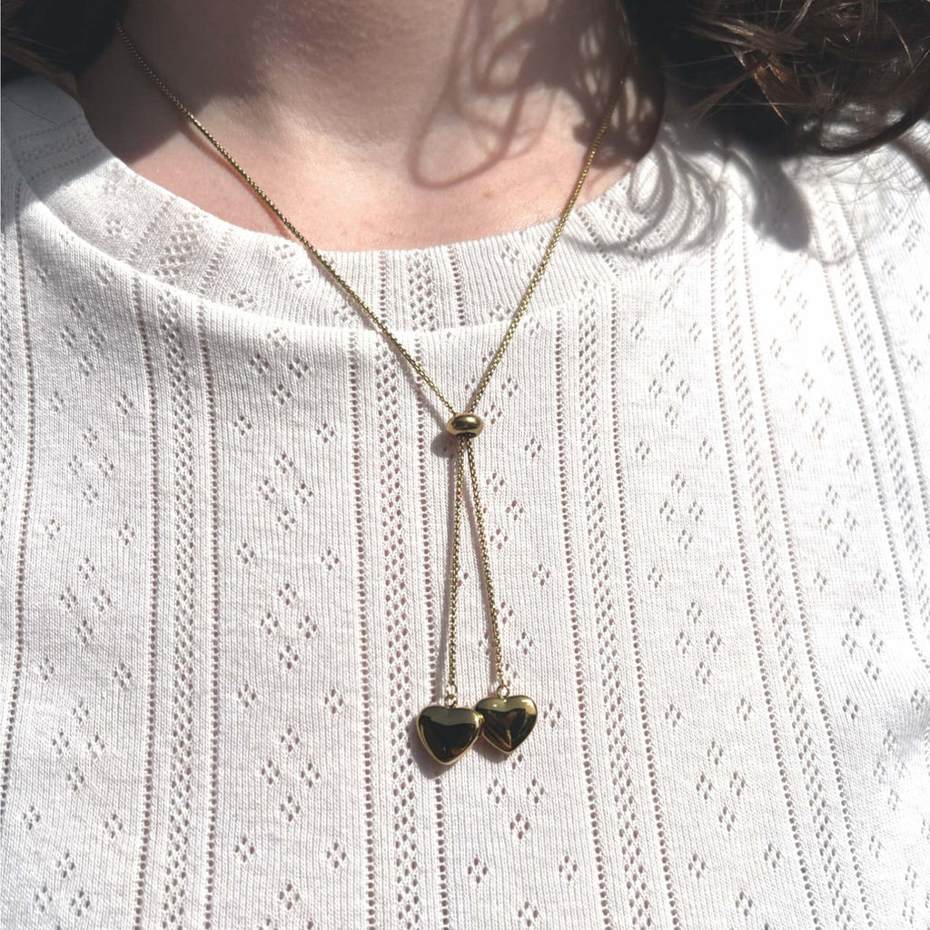 Layered Gold Statement Necklaces Set - Y2K Inspired Dainty Chains with Heart, Teardrop & Geometric Pendants for Trendy Women's Fashion