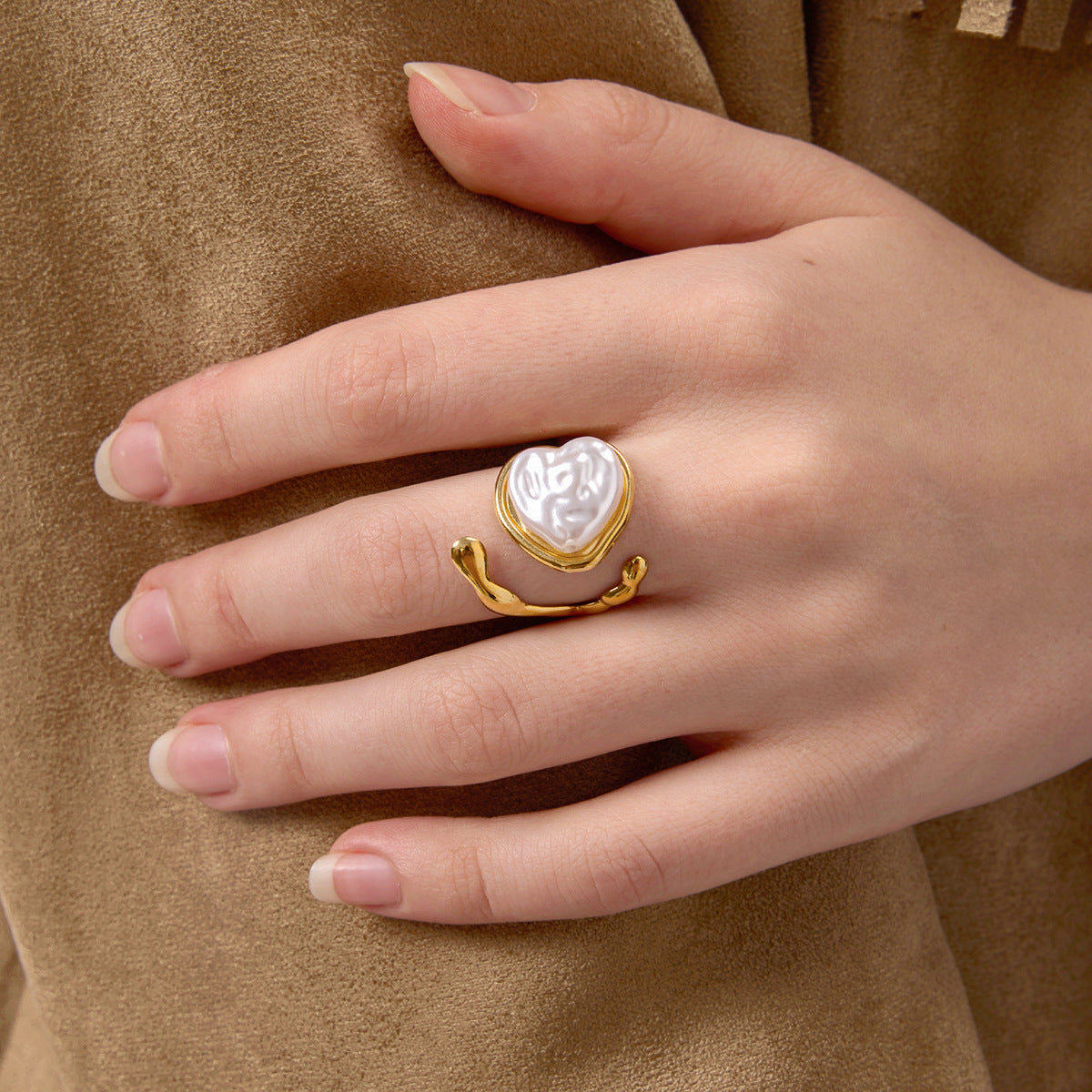 Gold Multi-Style Stackable Ring Set - Pearl/Shell/Flower/Heart/Rose Statement Jewelry for Women