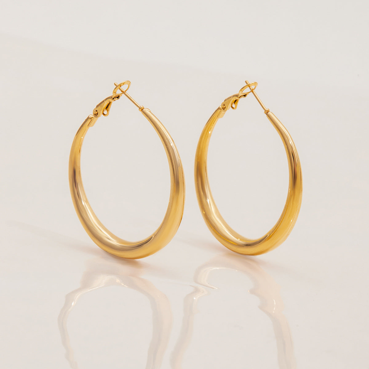 18K Gold-Plated Stainless Steel Double Oversized Hoop Earrings | Trendy INS-Style Statement Jewelry for Women | Bold Chic Oversized Hoop Earrings for Daily Wear & Party Outfits