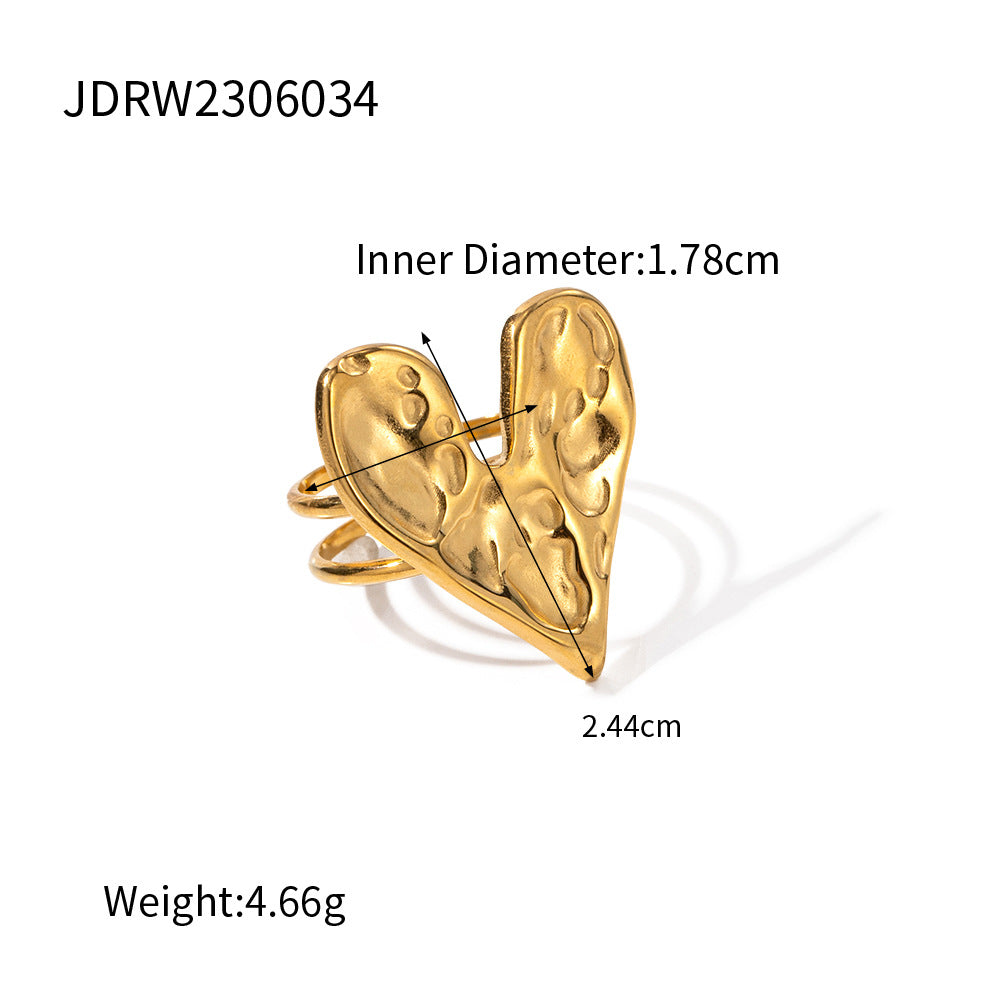 Bold INS-Style Chunky Statement Rings for Women | 18K Gold-Plated Stainless Steel Heart & Abstract Cocktail Rings | Trendy Luxury Fashion Jewelry for Daily Wear & Party Outfits (Assorted Eye-Catching Designs)