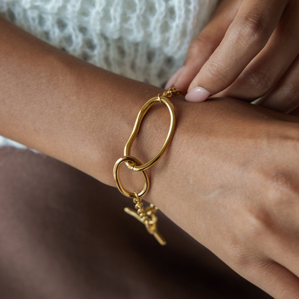 Gold Evil Eye Turquoise Jewelry Set - Layered Bracelets (Chain/Cuff) & Statement Ring | Boho Chic Statement Accessories for Women