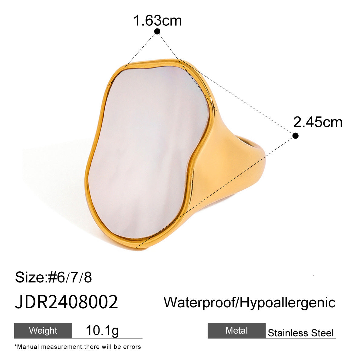 Gold Multi-Style Stackable Ring Set - Pearl/Shell/Flower/Heart/Rose Statement Jewelry for Women