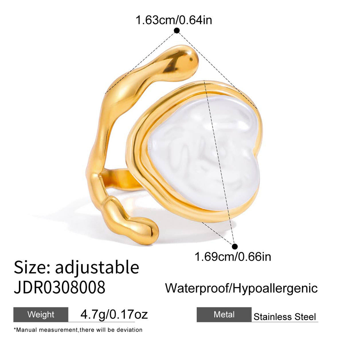 Gold Celestial Stackable Ring Set - Pearl Moon Sun Statement Jewelry for Women