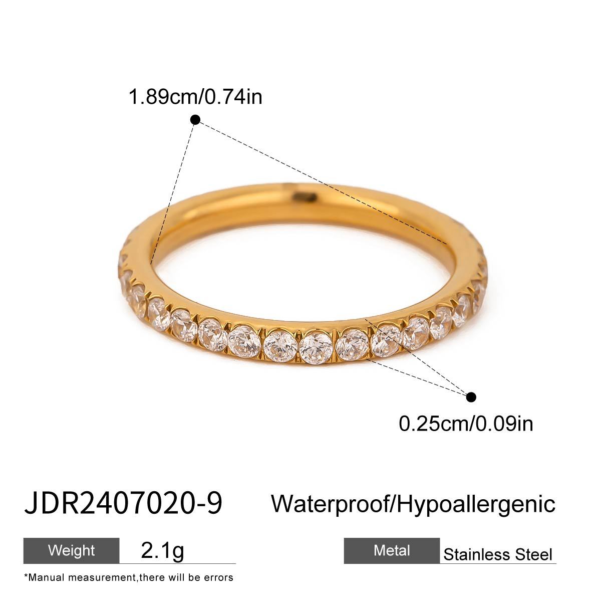 Chunky Gold Ring Set - Stackable Statement Rings with Textured & Crystal-Embellished Designs for Women