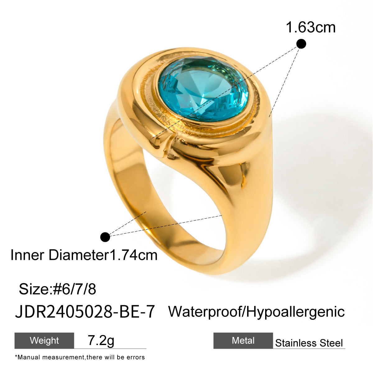 Artistic Gold Ring Set - Multi-Style Vintage Statement Rings with Gemstones & Poker Design for Women