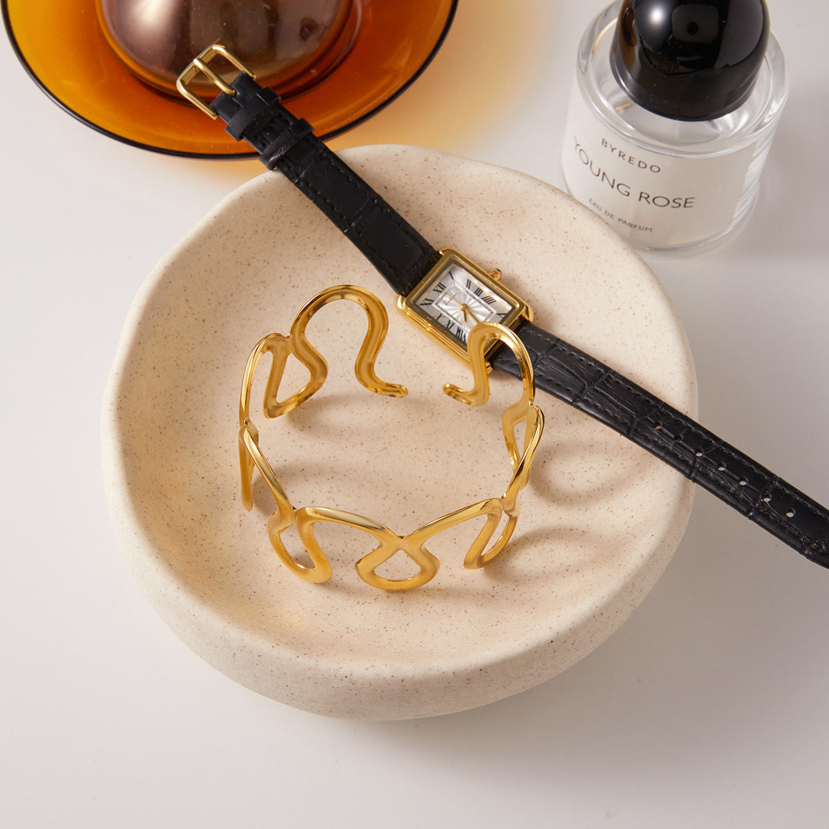 Gold Plated Wave Geometric Cuff Bracelet - Bold Statement Jewelry for Women