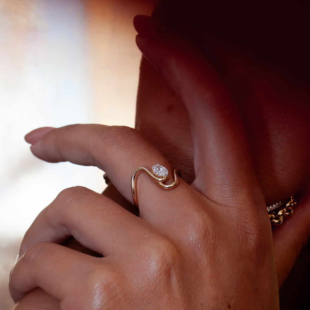 Gold CZ Ring Set - Multi-Style Sparkly Stackable Rings for Women