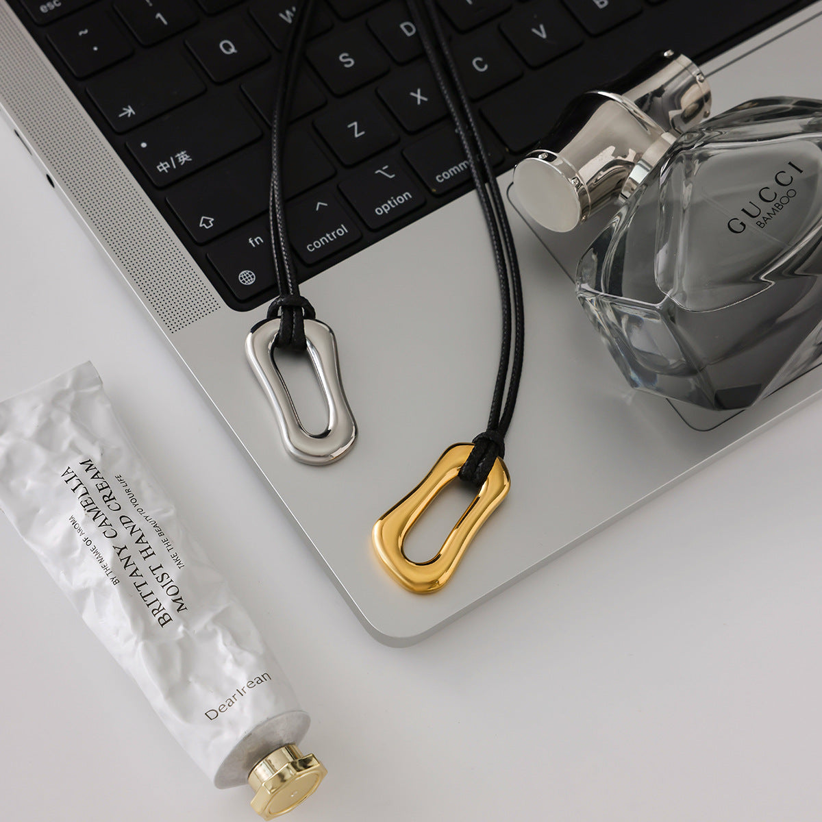 Gold/Silver Irregular Pendant Leather Cord Necklace Set - Heart/Ring Minimalist Statement Jewelry for Women