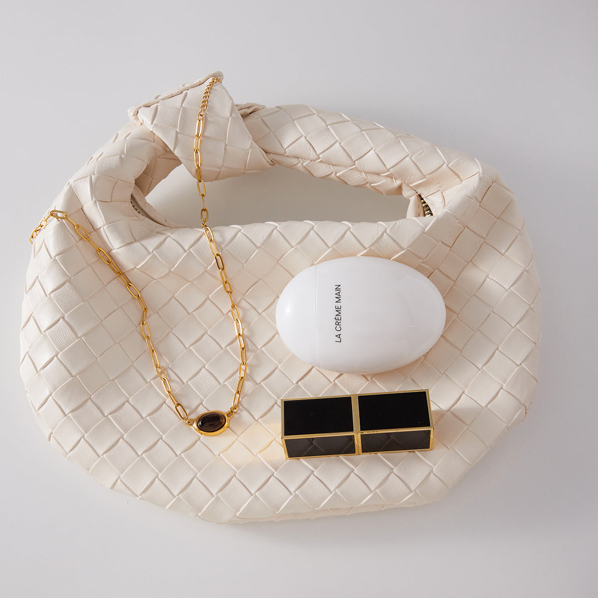 Gold Link Chain Choker Necklace with Oval Tiger Eye Gem Pendant - Elegant Minimalist Statement Jewelry for Women