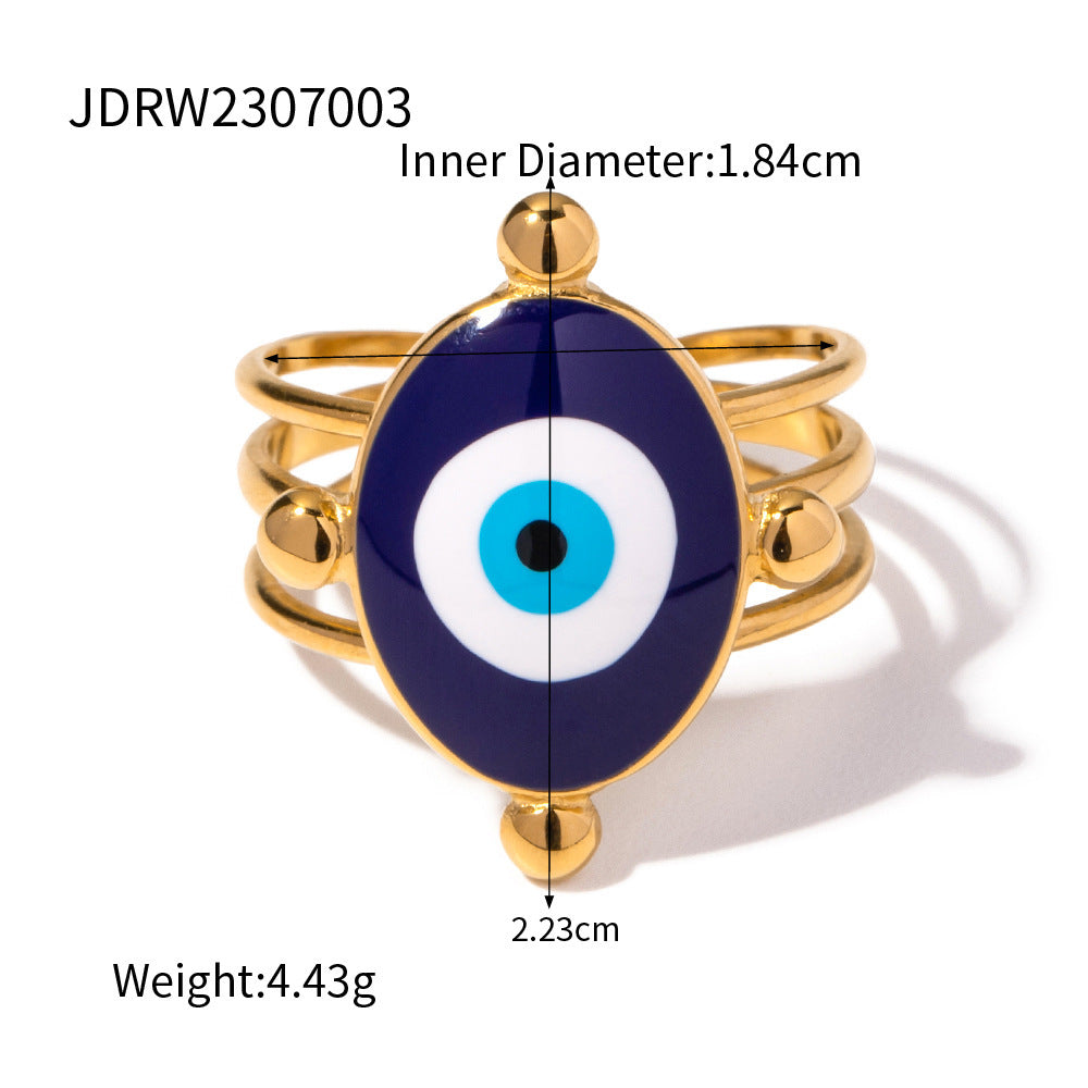 Lapis Lazuli Evil Eye Gold Ring Set - Multi-Style Boho Protective Statement Rings for Women