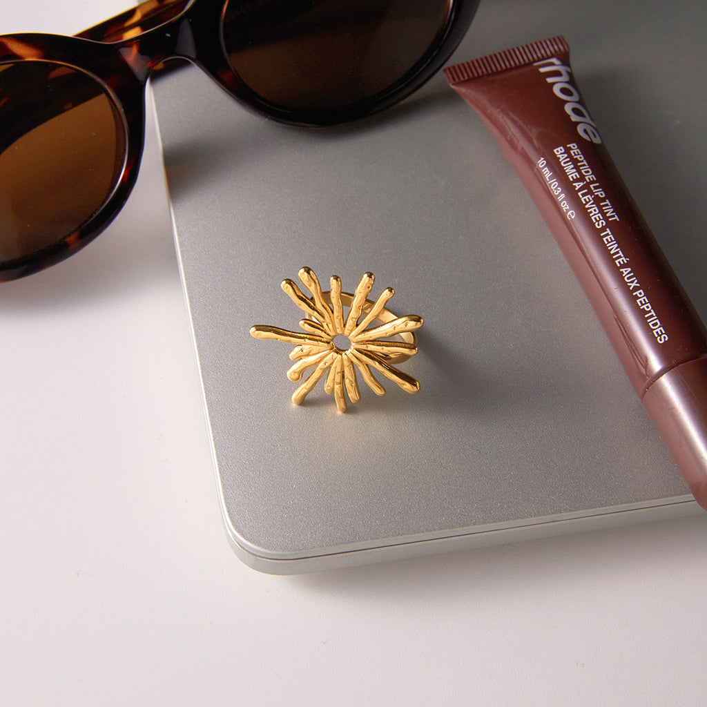 Gold Vintage Celestial Ring Set - Multi-Style Star Moon Pearl Statement Rings for Women