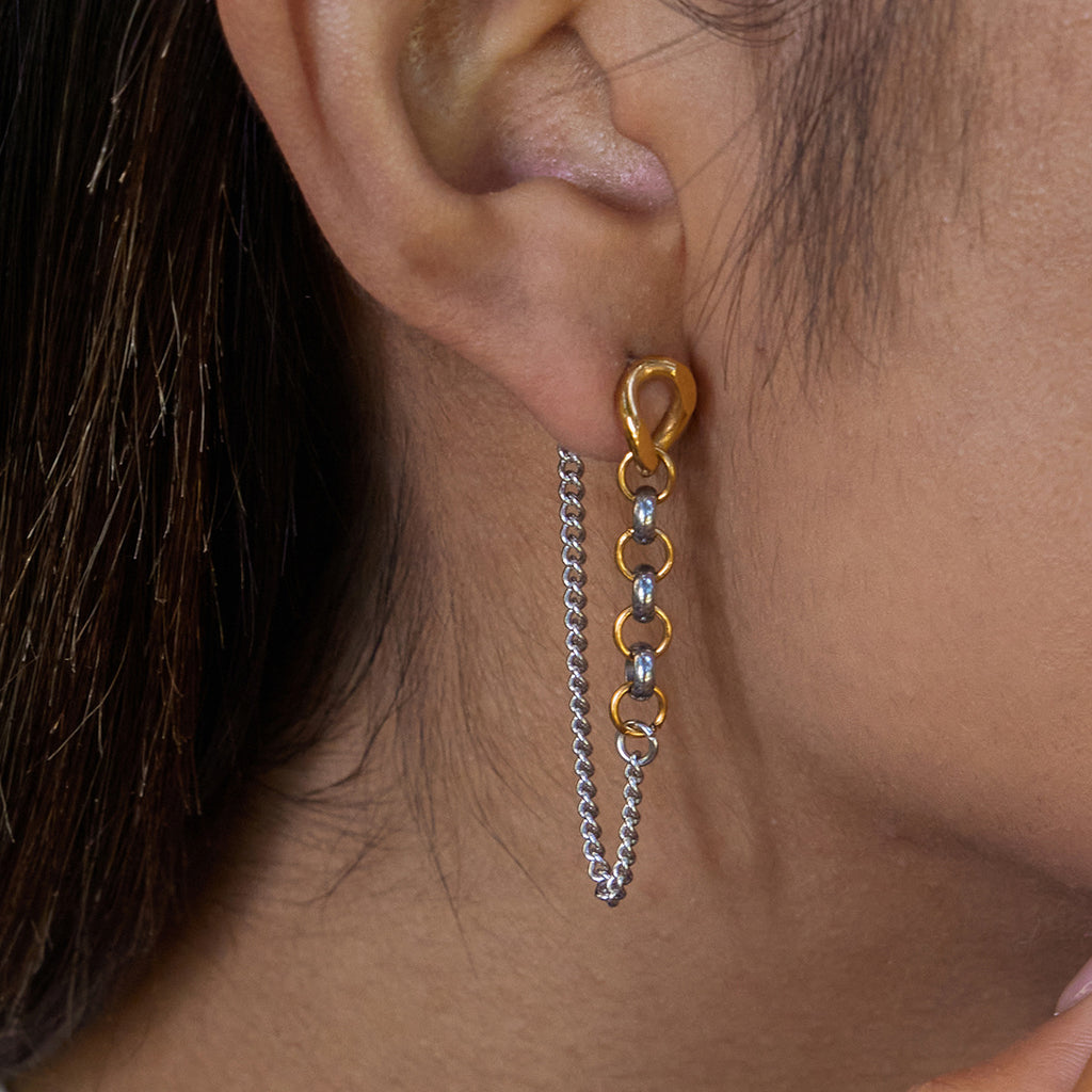 Gold Hoop Tassel CZ Dangle Earrings - Minimalist Long Chain Statement Jewelry for Women