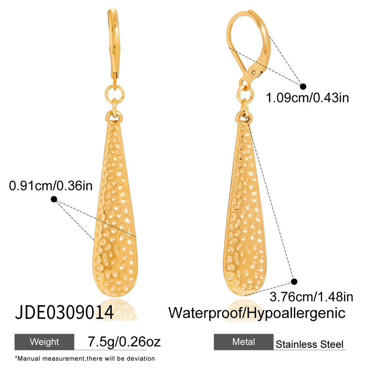 Gold Silver Textured Teardrop Dangle Earrings Set - Minimalist Statement Jewelry for Women