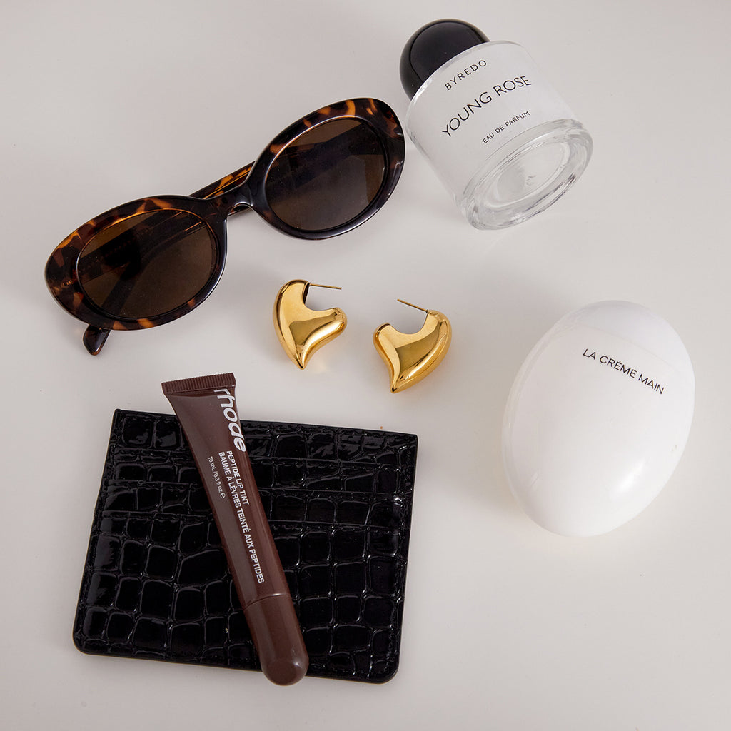 Gold Plated Bold Open Heart Statement Earrings - Sleek Sculpted Jewelry for Women