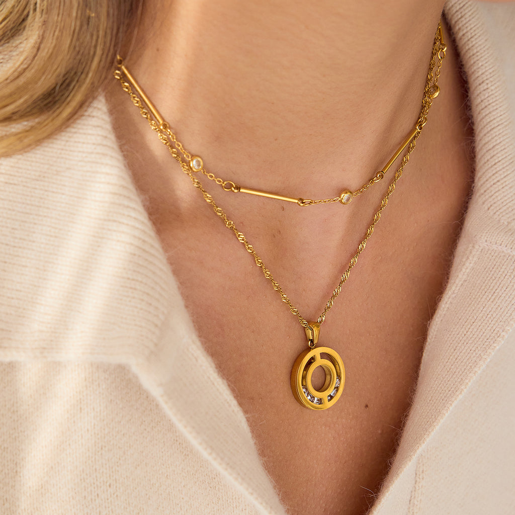 Gold Geometric Pendant Necklace Set - Minimalist Multi-Style Dainty Necklaces for Women