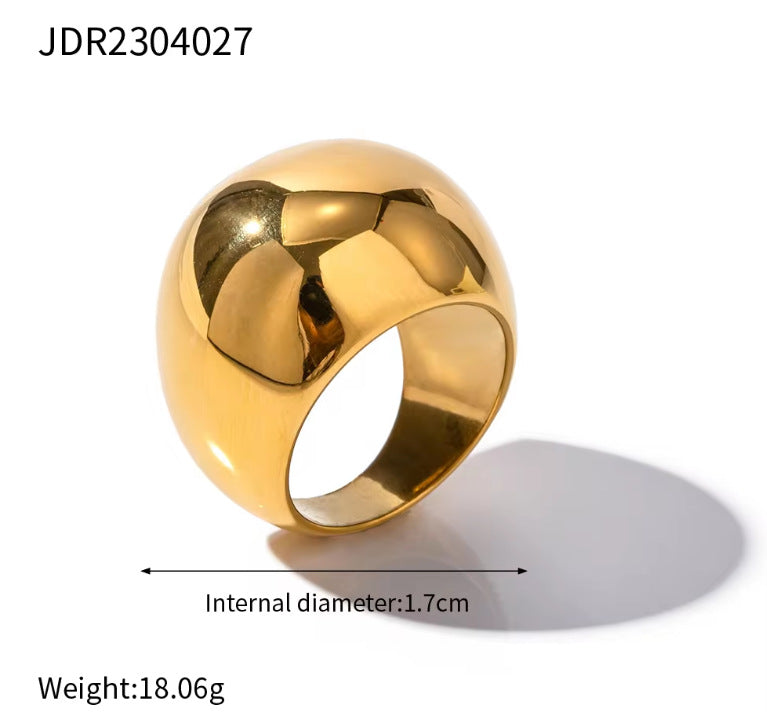 Bold INS-Style Chunky Statement Rings for Women | 18K Gold-Plated Stainless Steel Heart & Abstract Cocktail Rings | Trendy Luxury Fashion Jewelry for Daily Wear & Party Outfits (Assorted Eye-Catching Designs)