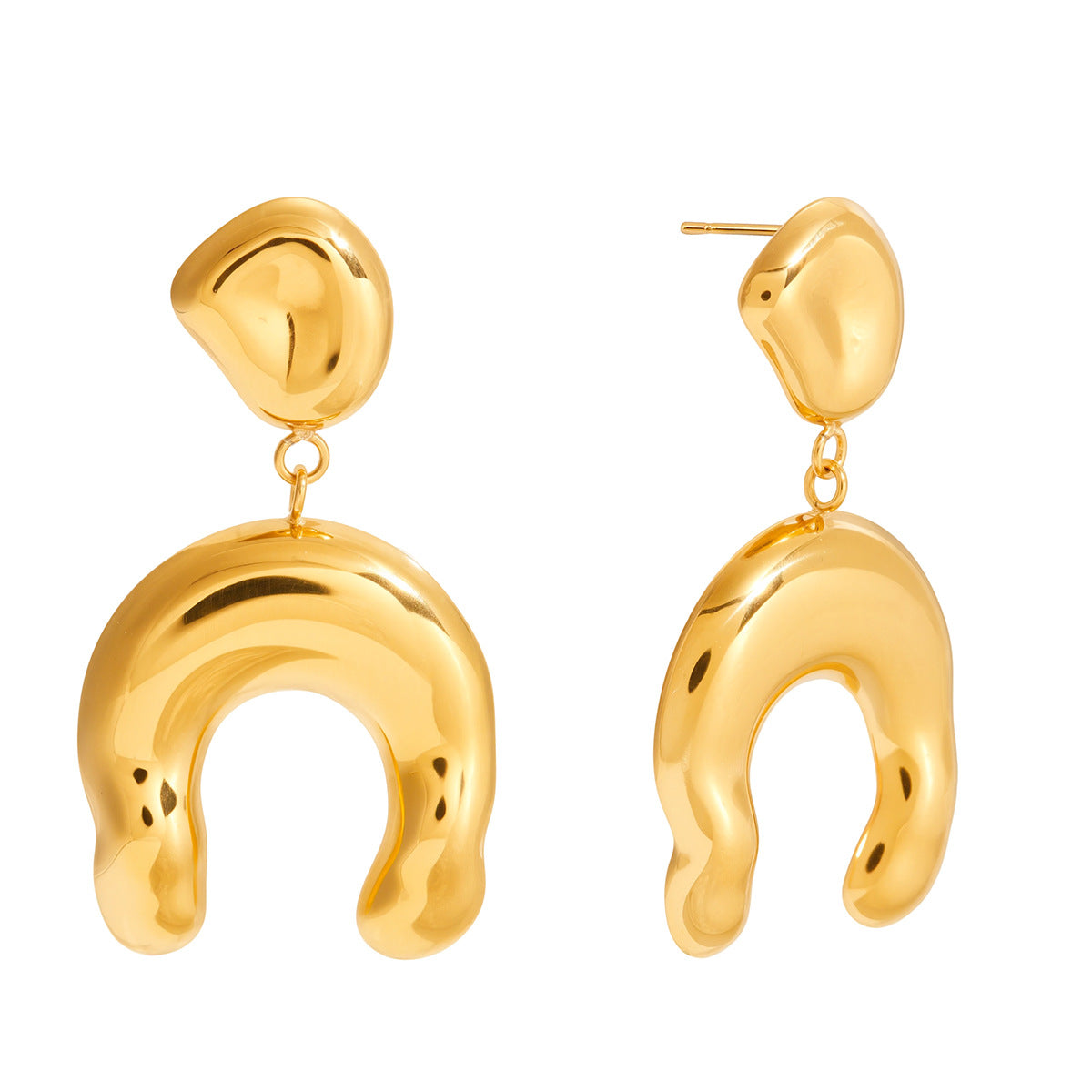 Artistic Gold Statement Earrings - Bold Geometric Dangle Jewelry for Women