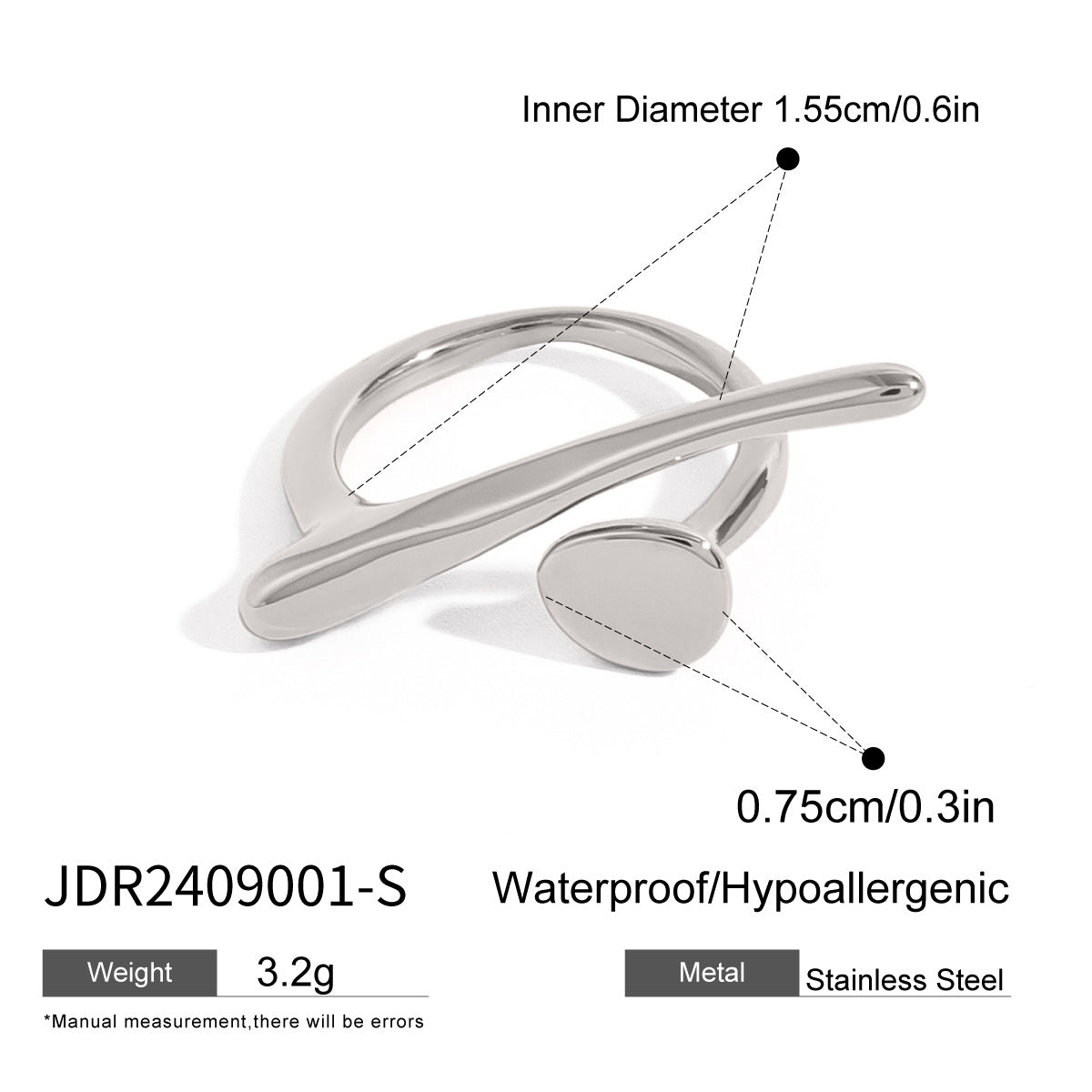 Minimalist Streamline Dot Open Rings Set - Gold/Silver Modern Sleek Statement Rings | Adjustable Daily Casual Jewelry for Women