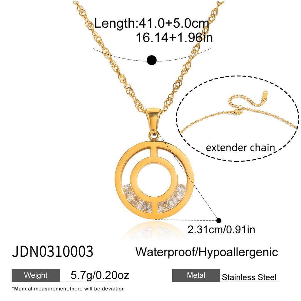 Gold Geometric Pendant Necklace Set - Minimalist Multi-Style Dainty Necklaces for Women