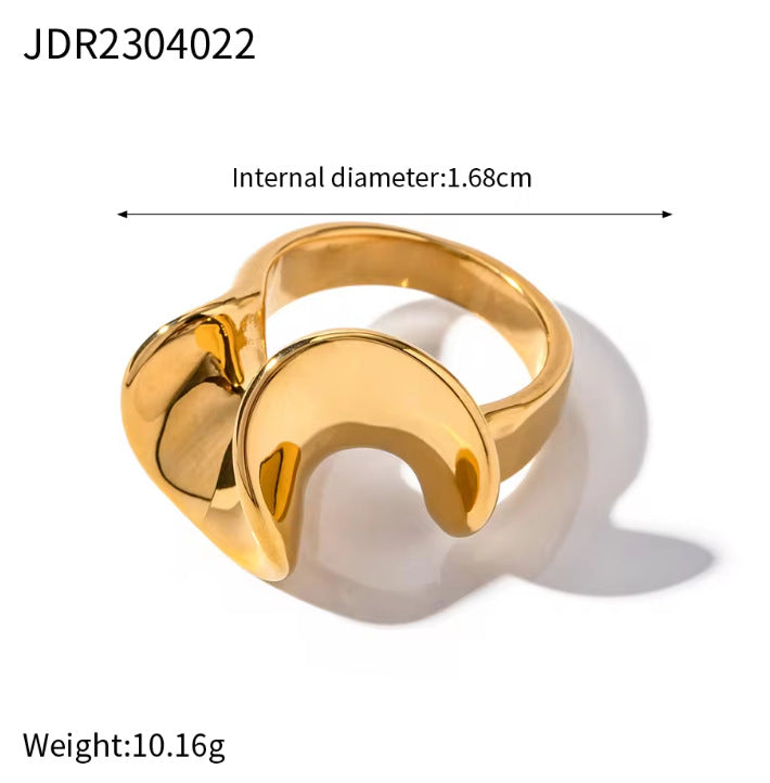 Bold INS-Style Chunky Statement Rings for Women | 18K Gold-Plated Stainless Steel Heart & Abstract Cocktail Rings | Trendy Luxury Fashion Jewelry for Daily Wear & Party Outfits (Assorted Eye-Catching Designs)